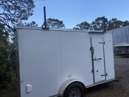New 2026 Cargo Craft 6 X 12 Enclosed White Trailer with Side Door Drip Edge & Ladder Rack Cargo / Enclosed Trailer