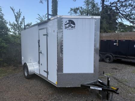 New 2026 Cargo Craft 6 X 12 Enclosed White Trailer with Side Door Drip Edge & Ladder Rack Cargo / Enclosed Trailer