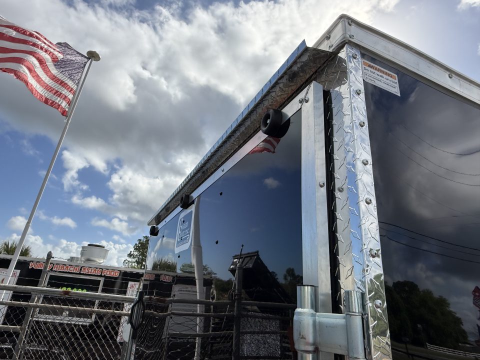 New 6 X 12 Enclosed Black Trailer with Side Door Drip Edge