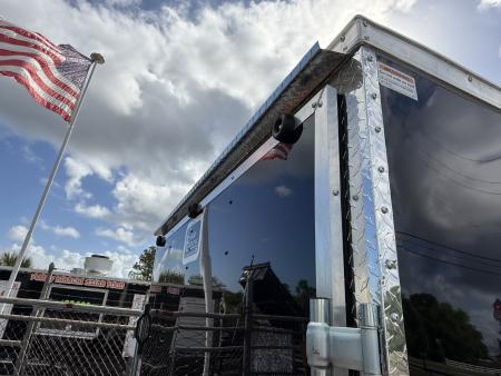 New 6 X 12 Enclosed Black Trailer with Side Door Drip Edge