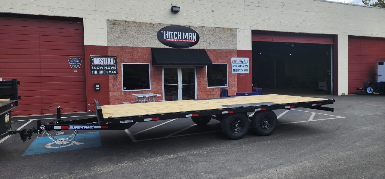 New 8.5 x 20 Sure-Trac Low Profile Flat Deck Deckover Trailer 10k