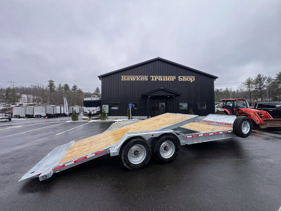New 2026 Triumph galvanized 7x22 (16+6) Gravity Tilt w/ Stationary Deck/ Hydro Jack - 16k GVW
