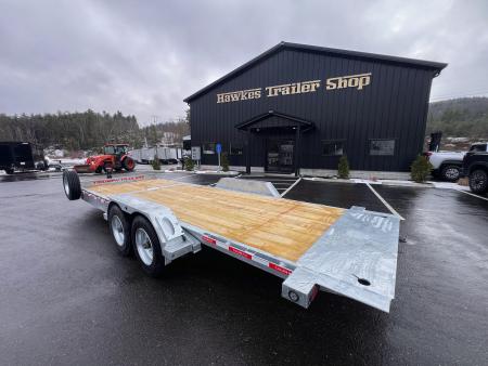New 2026 Triumph galvanized 7x22 (16+6) Gravity Tilt w/ Stationary Deck/ Hydro Jack - 16k GVW