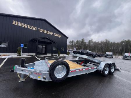 New 2026 Triumph galvanized 7x22 (16+6) Gravity Tilt w/ Stationary Deck/ Hydro Jack - 16k GVW
