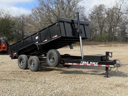 New 2026 Trail Maxx 83x14x2 Bumper Pull / Telescopic Hoist / 14 Ply Tires w/Spare / 14k GVWR Dump Trailer