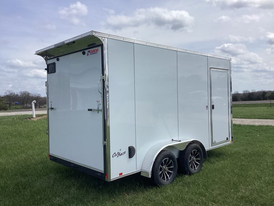New 2026 Pace American 7x14 Outback Flat Top V-Nose, 7K Cargo / Enclosed Trailer