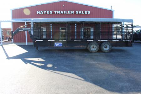 Used 2014 Gooseneck Trailer MFG PIPESIDE Stock / Stock Combo Trailer