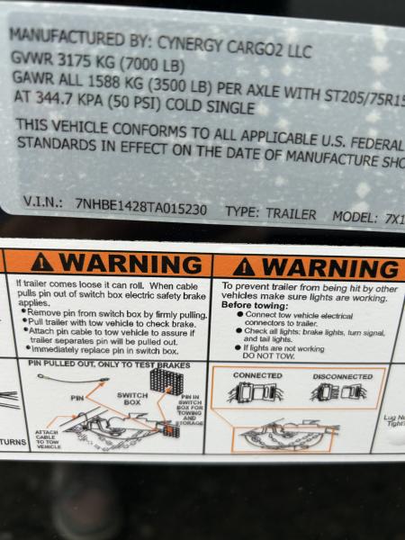 New 2026 Family Trailer 7x14 Tandem Axles Cargo / Enclosed Trailer