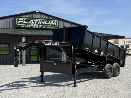 New 2026 Trail Maxx 83X16X3 GOOSENECK TELESCOPIC HIGH SIDE W/14 PLYS 14K GVWR Dump Trailer