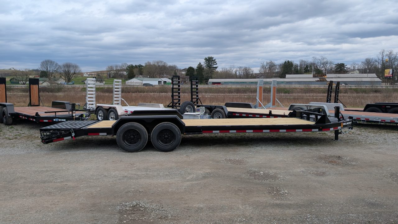 New 2026 Belmont 24' (21+3) HD Lo Pro Equipment Trailer w/ Full Width Wedge Ramps (8K Axles!)