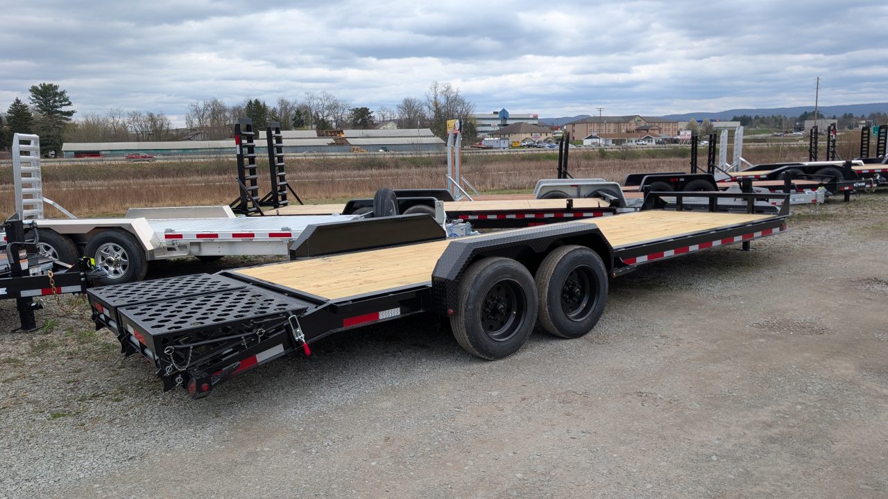 New 2026 Belmont 24' (21+3) HD Lo Pro Equipment Trailer w/ Full Width Wedge Ramps (8K Axles!)