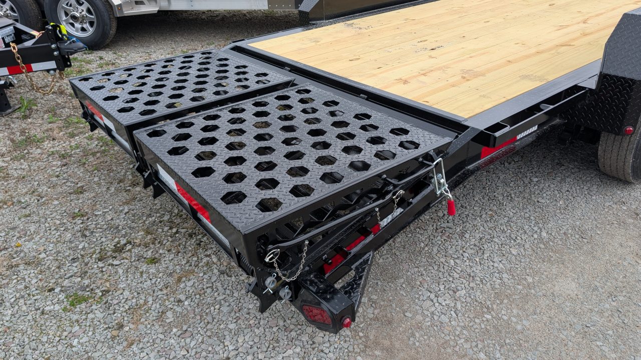 New 2026 Belmont 24' (21+3) HD Lo Pro Equipment Trailer w/ Full Width Wedge Ramps (8K Axles!)