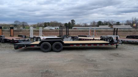 New 2026 Belmont 24' (21+3) HD Lo Pro Equipment Trailer w/ Full Width Wedge Ramps (8K Axles!)