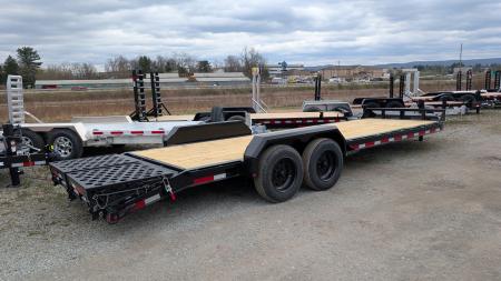 New 2026 Belmont 24' (21+3) HD Lo Pro Equipment Trailer w/ Full Width Wedge Ramps (8K Axles!)