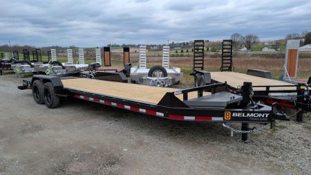 New 2026 Belmont 24' (21+3) HD Lo Pro Equipment Trailer w/ Full Width Wedge Ramps (8K Axles!)