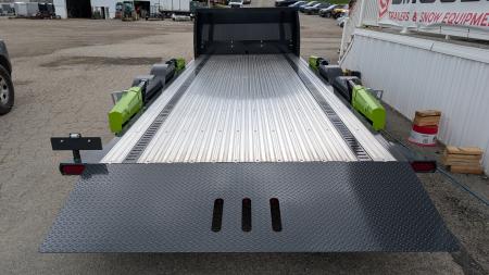 New 2026 "FlatTrak" by Belmont 7x18 Hydraulic Car Hauler w/ Hydraulic Jack