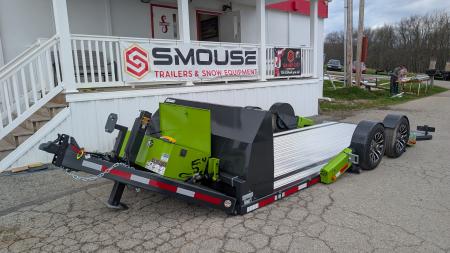 New 2026 "FlatTrak" by Belmont 7x18 Hydraulic Car Hauler w/ Hydraulic Jack