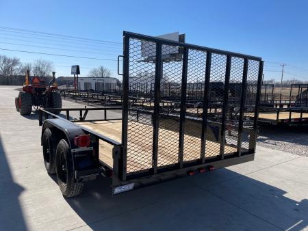 New 2026 DAVIIDSON 77X12 (2) TANDEM 3500lb AXLES, ANGLE TOP 4' GATE UTILITY TRAILER
