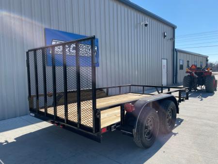 New 2026 DAVIIDSON 77X12 (2) TANDEM 3500lb AXLES, ANGLE TOP 4' GATE UTILITY TRAILER
