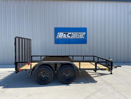 New 2026 DAVIIDSON 77X12 (2) TANDEM 3500lb AXLES, ANGLE TOP 4' GATE UTILITY TRAILER