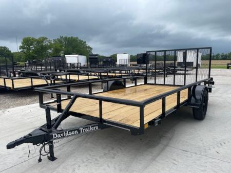 New 2026 DAVIDSON 83X14 (1)SINGLE AXLE PIPE TOP 4' GATE UTILITY