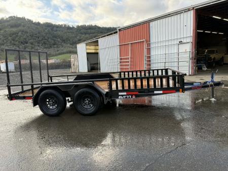 New ATV TRAILER 2026 Double A EUT77-14 UTILITY TRAILER 77 X14' SIDE RAMPS BRAKE 7000 GVWR