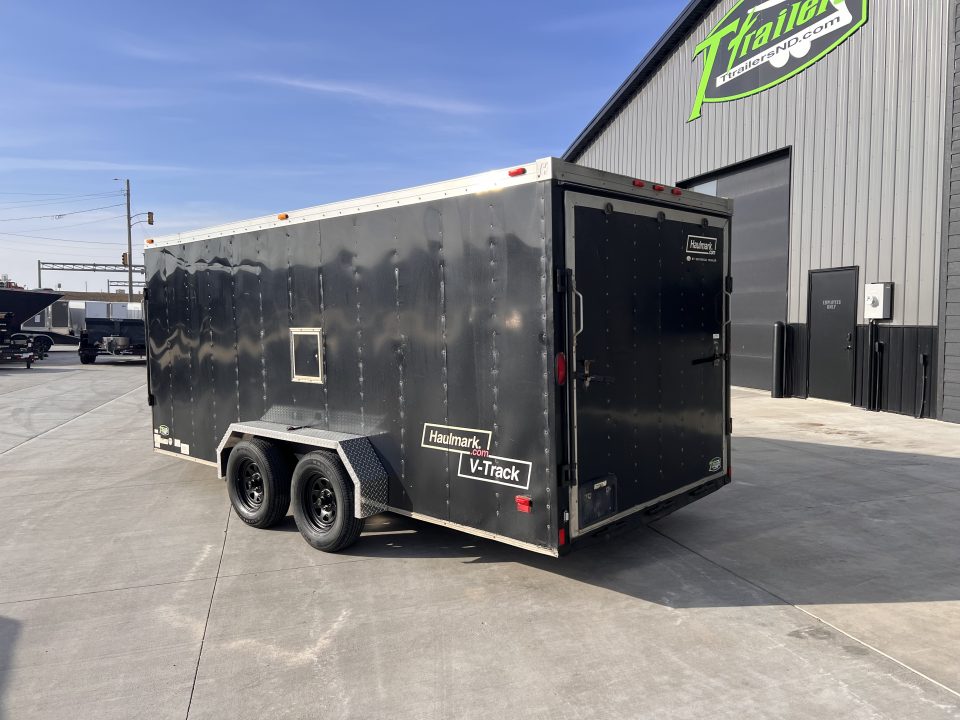 Used 2009 Haulmark 7x21 Drive Out Front Enclosed Rear Ramp Snowmobile Cargo Trailer