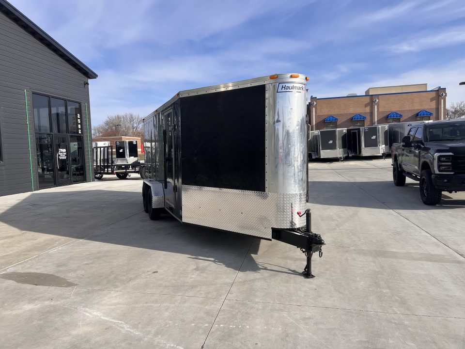 Used 2009 Haulmark 7x21 Drive Out Front Enclosed Rear Ramp Snowmobile Cargo Trailer
