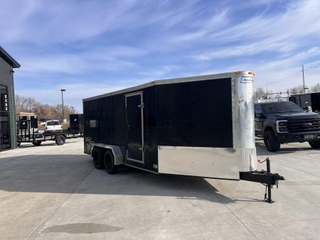 Used 2009 Haulmark 7x21 Drive Out Front Enclosed Rear Ramp Snowmobile Cargo Trailer