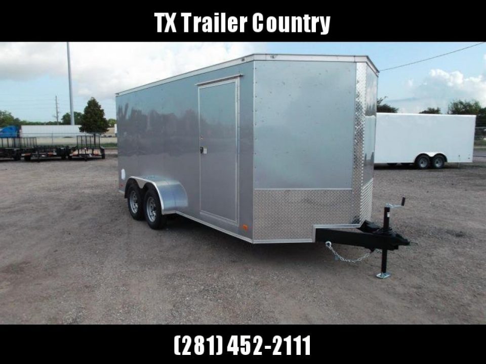 New 2026 Covered Wagon Trailers 7x16 Cargo Trailer / Enclosed Trailer / 6'6" Interior / Extra Wide Ramp / 48" RV Door / .080 Silver Poly Core