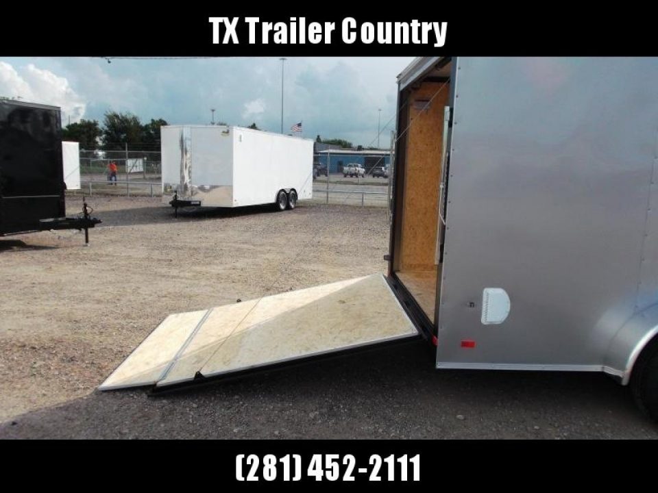 New 2026 Covered Wagon Trailers 7x16 Cargo Trailer / Enclosed Trailer / 6'6" Interior / Extra Wide Ramp / 48" RV Door / .080 Silver Poly Core