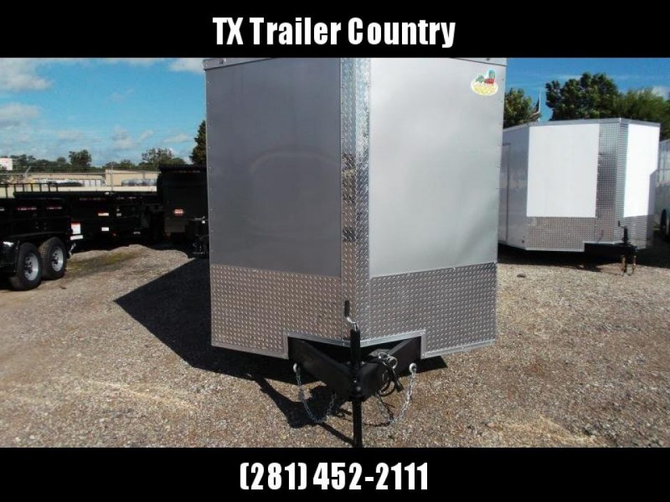 New 2026 Covered Wagon Trailers 7x16 Cargo Trailer / Enclosed Trailer / 6'6" Interior / Extra Wide Ramp / 48" RV Door / .080 Silver Poly Core