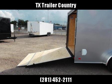 New 2026 Covered Wagon Trailers 7x16 Cargo Trailer / Enclosed Trailer / 6'6" Interior / Extra Wide Ramp / 48" RV Door / .080 Silver Poly Core