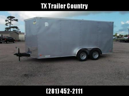 New 2026 Covered Wagon Trailers 7x16 Cargo Trailer / Enclosed Trailer / 6'6" Interior / Extra Wide Ramp / 48" RV Door / .080 Silver Poly Core