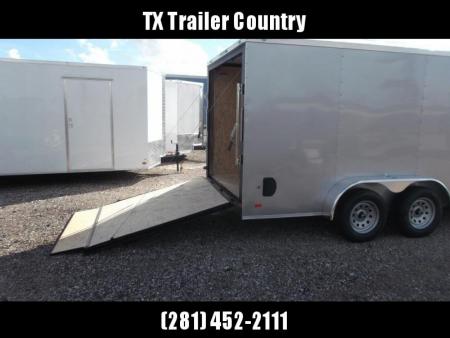 New 2026 Covered Wagon Trailers 7x16 Cargo Trailer / Enclosed Trailer / 6'6" Interior / Extra Wide Ramp / 48" RV Door / .080 Silver Poly Core