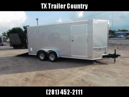 New 2026 Covered Wagon Trailers 7x16 Cargo Trailer / Enclosed Trailer / 6'6" Interior / Extra Wide Ramp / 48" RV Door / .080 Silver Poly Core