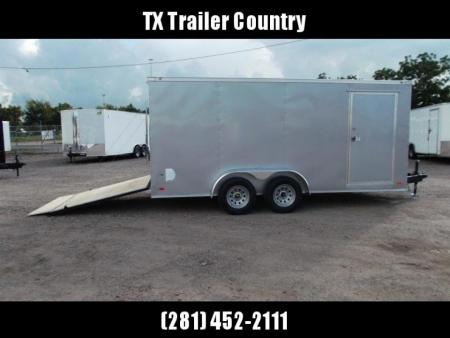 New 2026 Covered Wagon Trailers 7x16 Cargo Trailer / Enclosed Trailer / 6'6" Interior / Extra Wide Ramp / 48" RV Door / .080 Silver Poly Core