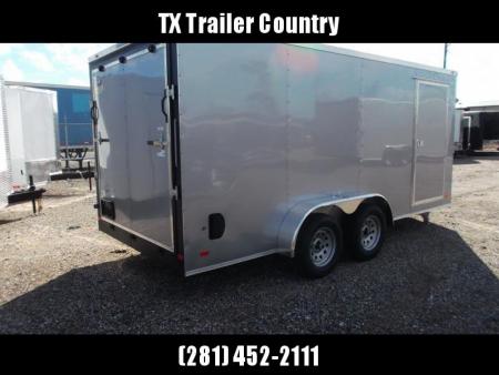 New 2026 Covered Wagon Trailers 7x16 Cargo Trailer / Enclosed Trailer / 6'6" Interior / Extra Wide Ramp / 48" RV Door / .080 Silver Poly Core