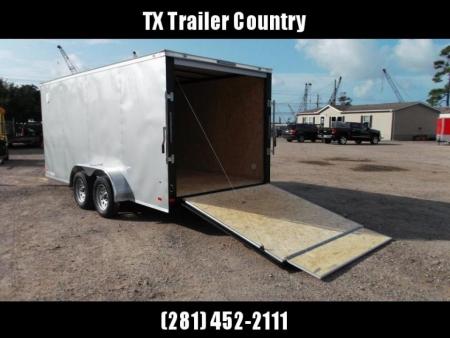 New 2026 Covered Wagon Trailers 7x16 Cargo Trailer / Enclosed Trailer / 6'6" Interior / Extra Wide Ramp / 48" RV Door / .080 Silver Poly Core