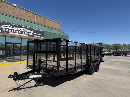 New #144852 2026 MP CUSTOMS 20 X 83 TANDEM AXLE HEAVY DUTY PIPE TOP 14K LANDSCAPE TRAILER W/ 4' SIDES