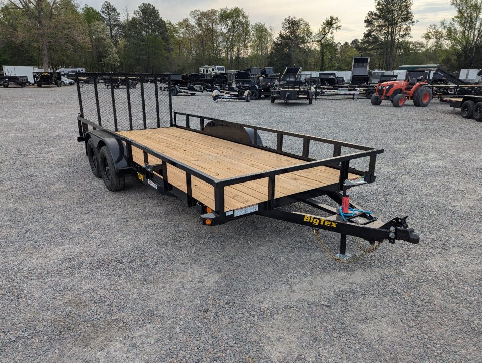New 2026 Big Tex Trailers 18' 70PI w/ Spring Loaded Fold In Tailgate Utility Trailer