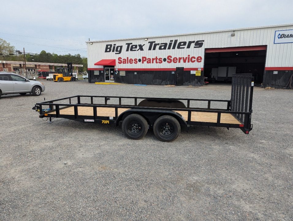 New 2026 Big Tex Trailers 18' 70PI w/ Spring Loaded Fold In Tailgate Utility Trailer