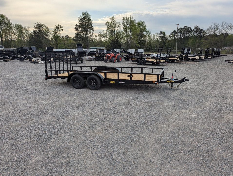 New 2026 Big Tex Trailers 18' 70PI w/ Spring Loaded Fold In Tailgate Utility Trailer