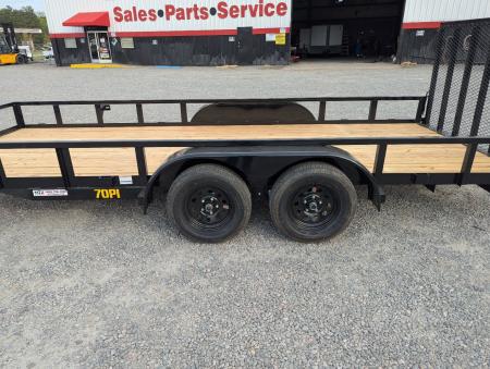 New 2026 Big Tex Trailers 18' 70PI w/ Spring Loaded Fold In Tailgate Utility Trailer
