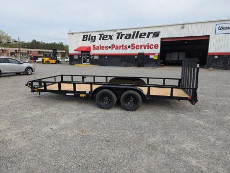 New 2026 Big Tex Trailers 18' 70PI w/ Spring Loaded Fold In Tailgate Utility Trailer