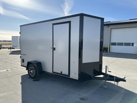 New 2026 Formula Traverse Silver/Black Trim 6'x12' 3k Flat Top V-Nose Enclosed Cargo Trailer