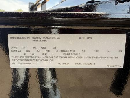 New 2026 Diamond T 8.5-26 Single Wheel Tilting Deckover Equipment Hauler 17.5K GVWR