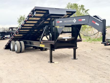 New 2026 Diamond T 8.5-25 Tandem Dual Tilting Deckover Gooseneck Equipment Hauler 24K GVWR
