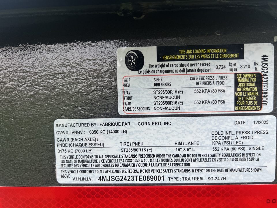 New 2026 CornPro 7x24 14K Gooseneck Stock / Stock Combo Trailer