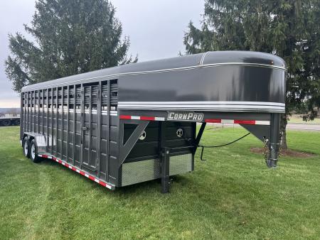 New 2026 CornPro 7x24 14K Gooseneck Stock / Stock Combo Trailer